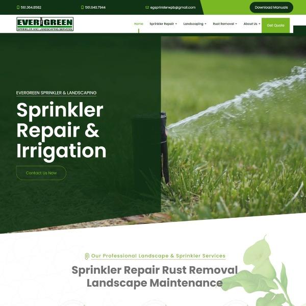 Sprinkler and Landscape